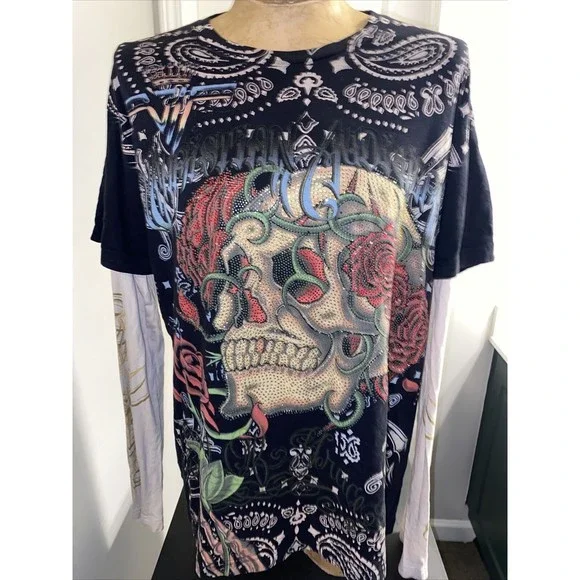 Christian Audigier | Shirts | Christian Audigier Mens Skull Roses